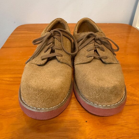 Sperry Top-Sider Tevin 13.5 Boys Tan Suede Lace-Up Shoes With Brown Rubber Sole - Picture 3 of 7